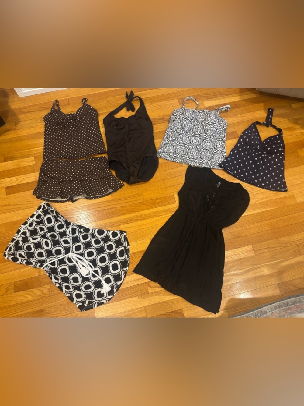 Lot Of 7 - Bathing Suits Swim Wear - Lands End & Cover Ups - Size 8 Medium